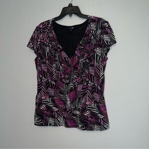 East 5th Ruffled Neckline Top Size XL